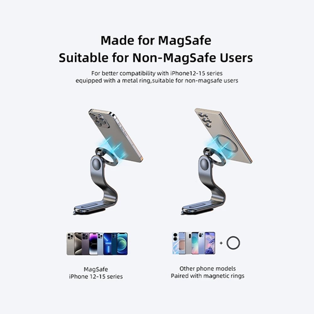 KiiP MCH06 ที่จองโทรศัพท์รถแบบแม่เหล็ก สำหรับแดชบอร์ดรถ สามารถพับได้ - รูปที่ 6