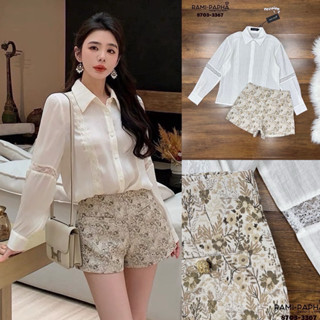 พร้อมส่ง เติม M-XL⚡️RM 8703 เสื้อ+กางเกงขาสั้นผ้าทอ