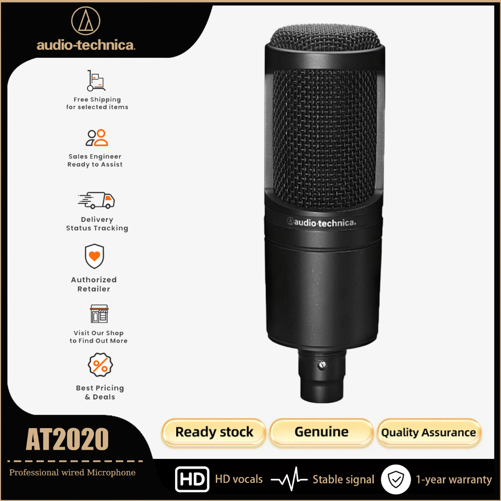 Audio-Technica AT2020 ไมโครโฟนคอนเดนเซอร์แบบคาร์ดิออยด์