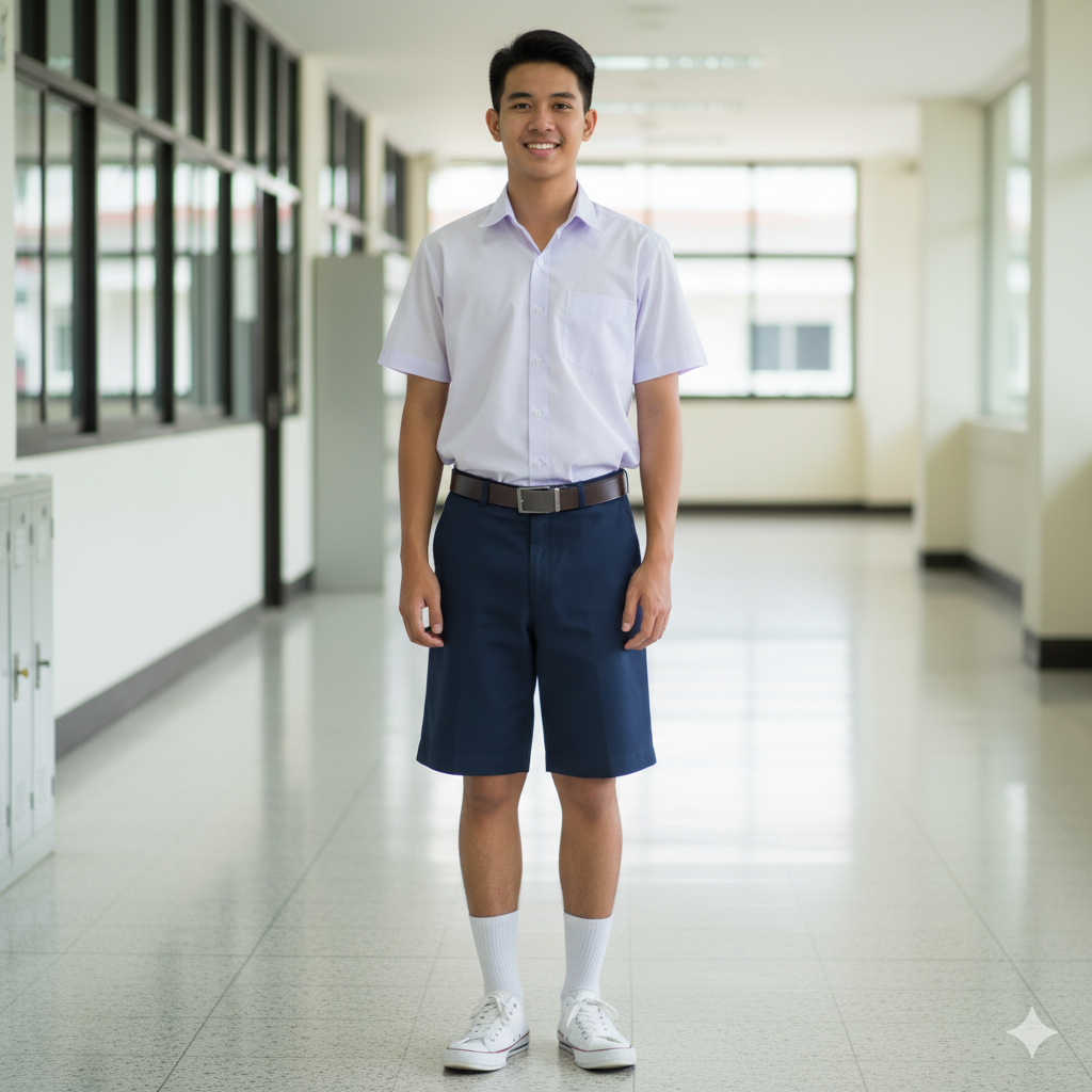 เสื้อนักเรียน ชาย แขนสั้น แขนยาว เสื้อนักศึกษา ตรานิวมอส