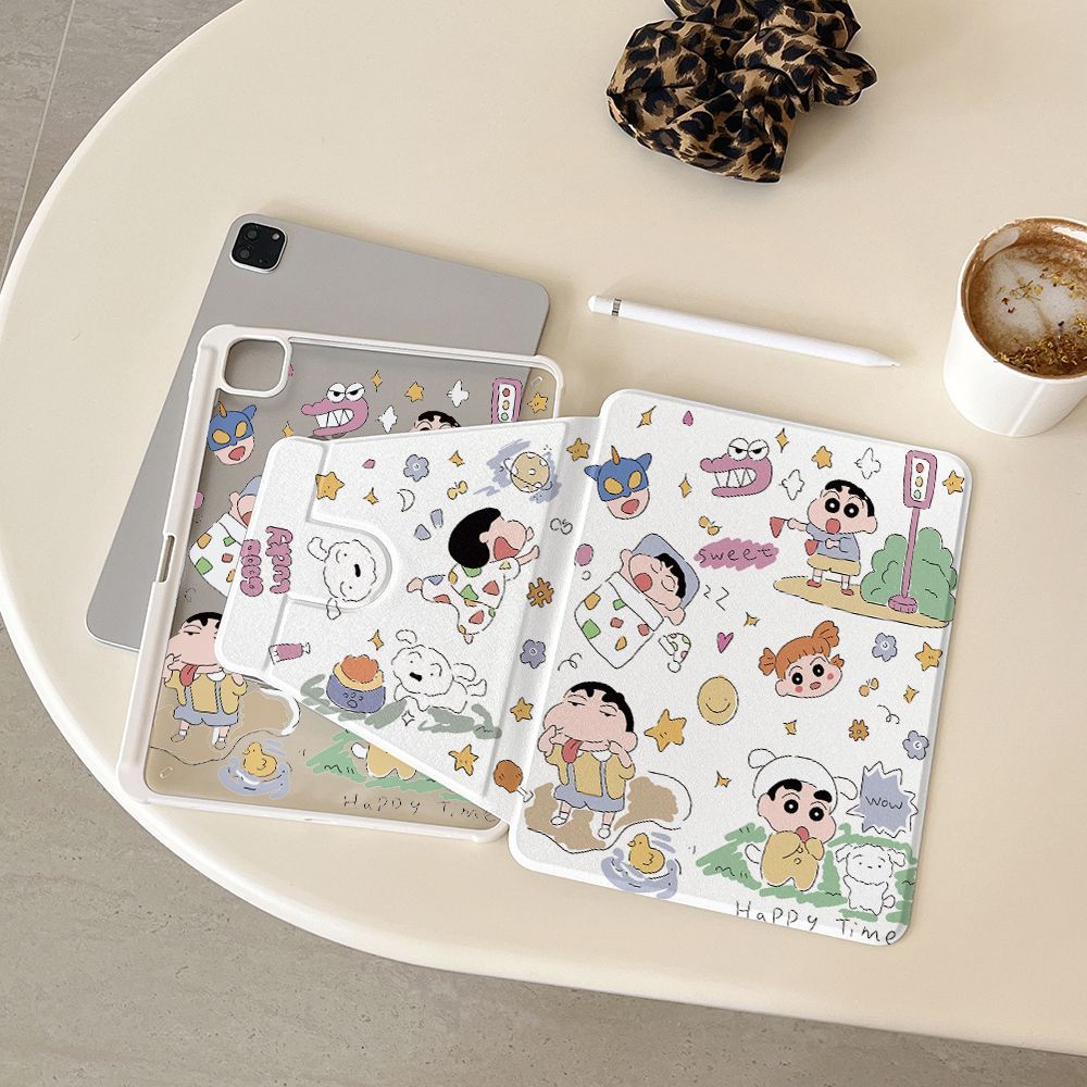 เคสไอแพด วัสดุPC เครยอนชินจัง มีที่ใส่ปากกา Air7 Air6 12'9 Mini6 Air5 for iPad Gen11 Gen9 Pro11
