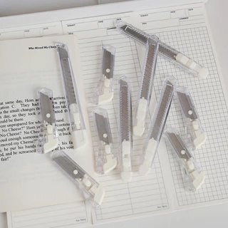 คัตเตอร์แบบใส สไตล์ Muji มีดคัตเตอร์ คัตเตอร์พกพา คัตเตอร์สแตนเลส Mini Cutter