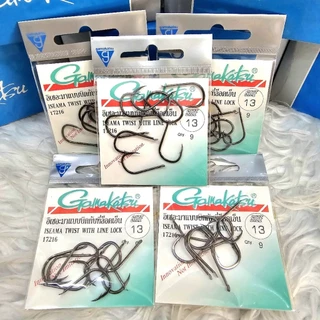 ตัวเบ็ด Gamakatsu 17216 ซองเขียว อิเซอะมาแบบบิดกับที่ล็อคเอ็น ตูดแบน ISEAMA TWIST WITH LINE LOCK 17216