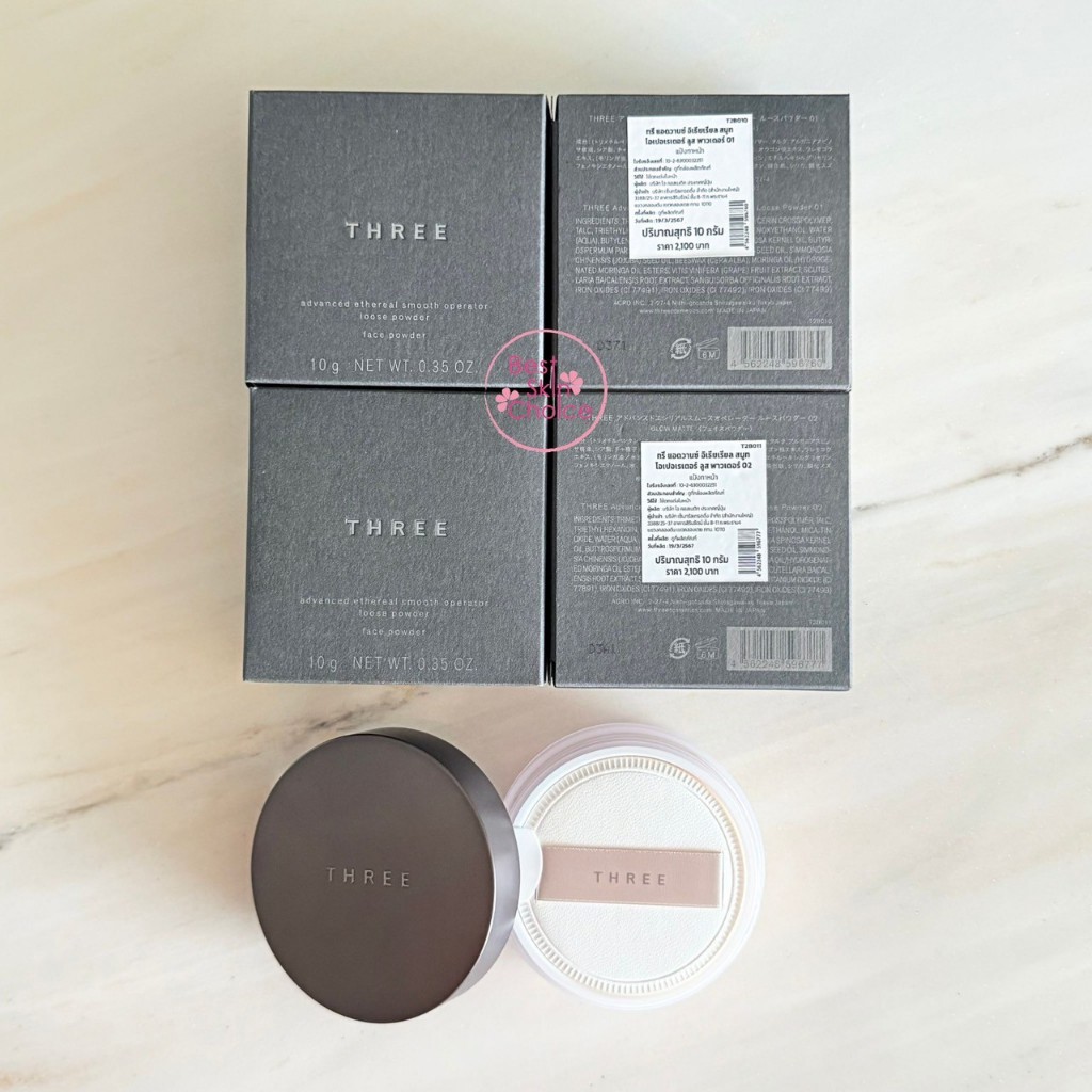 NEW THREE #01 #02 Advanced Ethereal Smooth Operator Loose Powder 10g/ Ultimate Diaphanous Loose Powder #01Glow17g