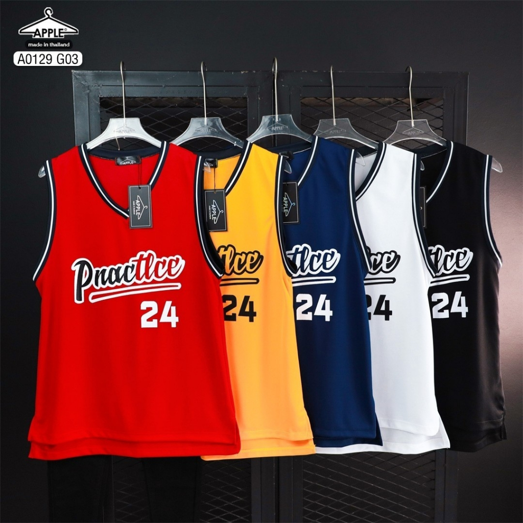 เสื้อกล้ามบาส Pnactlce24 คอวีลายใหม่ใส่ได้ทั้งชาย-หญิง
