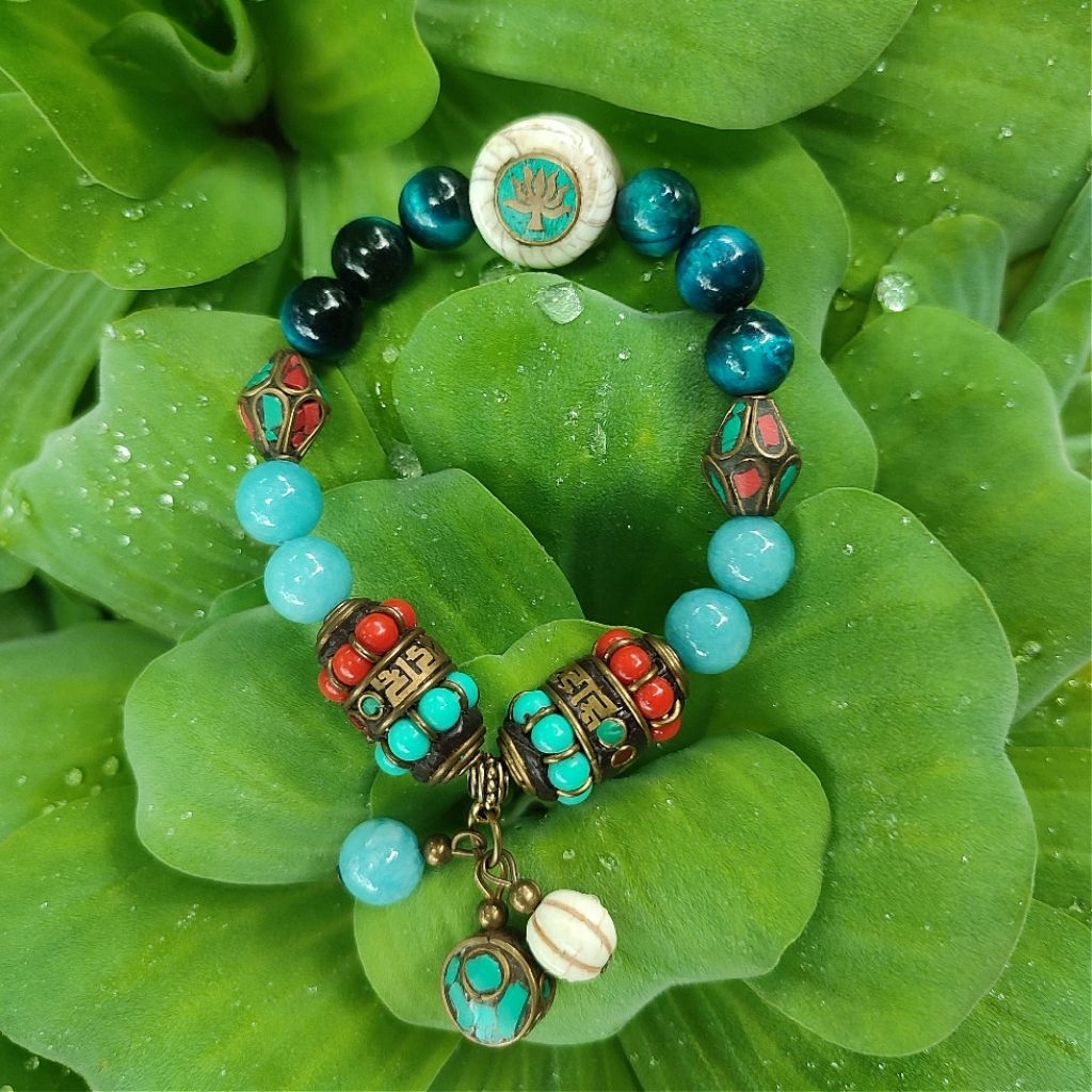 กำไลโอม หินเนปาล หินมงคล blue tiger’s eye