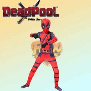 ชุดเดดพูลสำหรับเด็ก ชุดจั๊มสูทคอสเพลย์ Deadpool costume for kid with sword Panther Venom Captain America สําหรับเด็ก