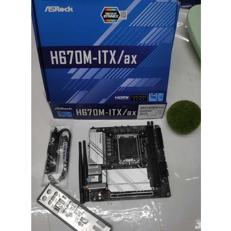 MAINBOARD (เมนบอร์ด) ASROCK H670M-ITX/AX (DDR4) (SOCKET LGA 1700) (MINI-ITX) ครบกล่อง ประกันเหลือ