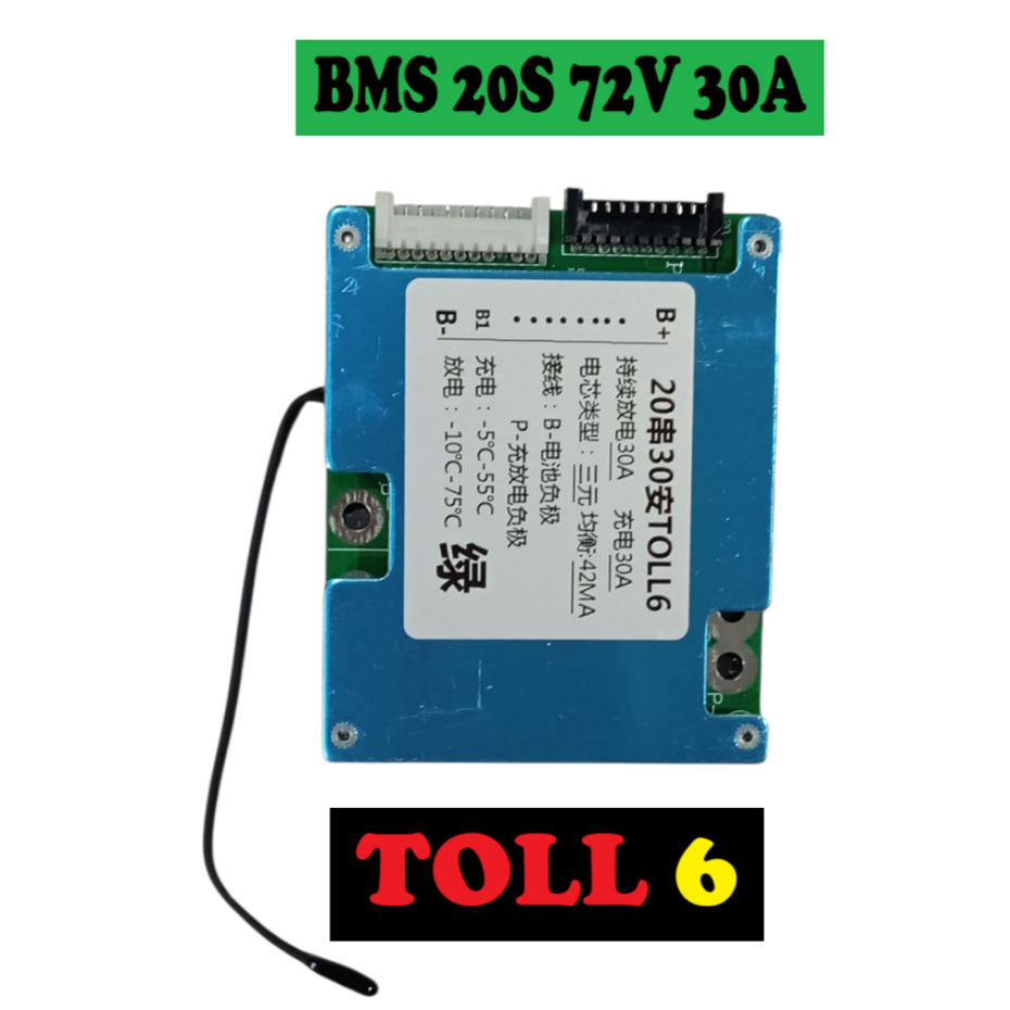 BMS Li-ion 3.7V 20S 72V 30A TOLL6