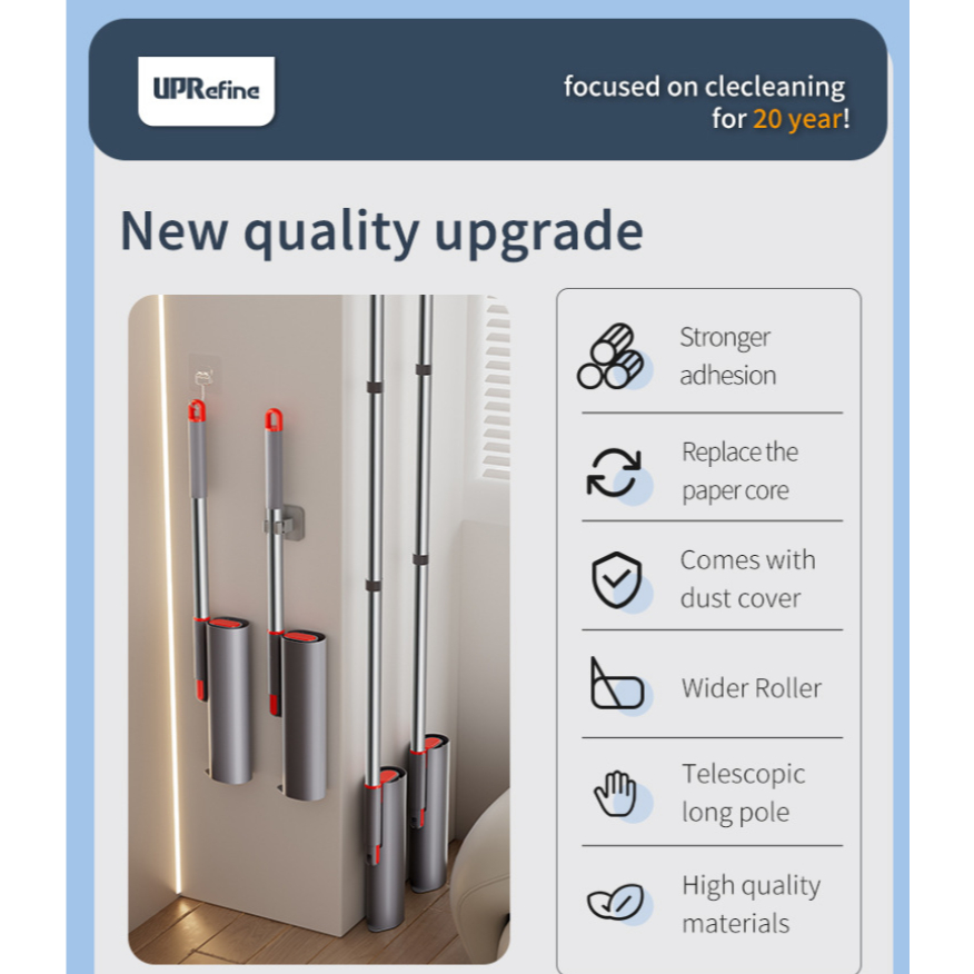 ลูกกลิ้งกำจัดขน เตียง ลูกกลิ้งเปลี่ยนได้  กำจัดขนแมว เสื้อผ้า เครื่องมือกำจัดขนที่เหนียวแน่น lint roller - รูปที่ 4