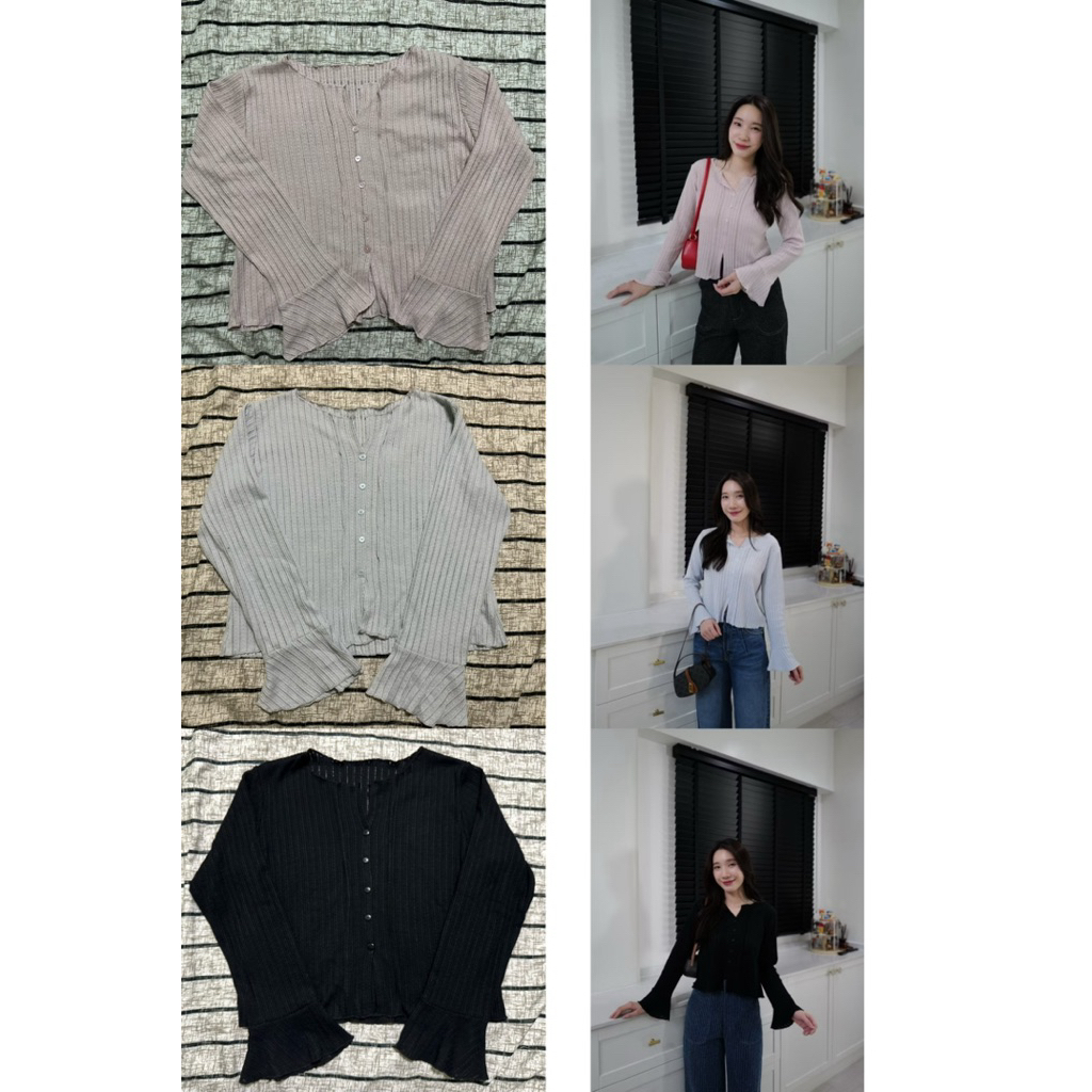 ส่งต่อมือ1 ค่ะ เสื้อแขนยาว เส้นทอแขนกระดิ่ง จากร้านฝาแฝด(ranfafaet.kloset)