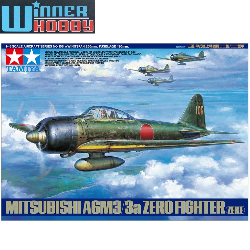 Tamiya 61108 Mitsubishi A6M3/3a Zero Fighter (ZEKE) 1/48