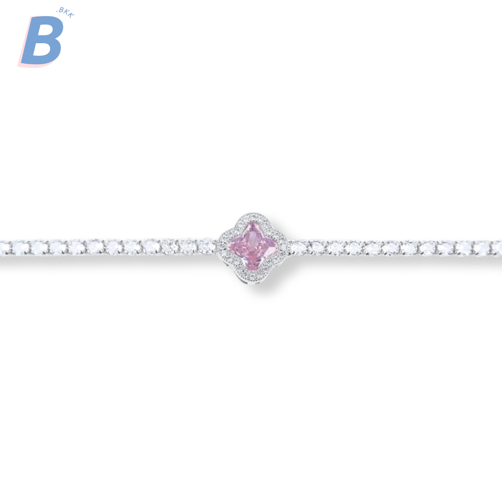 Bello - สร้อยข้อมือผู้หญิง แฟชั่น เครื่องประดับ สร้อยข้อมือสแตนเลส สายรูด สีเงิน รหัสBL02 017