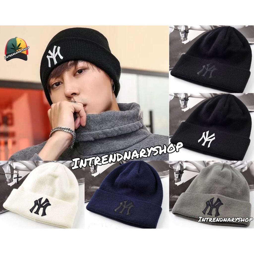 หมวกไหมพรม NY ใส่หน้าหนาว คุณภาพดี ราคาถูก มีบริการเก็บเงินปลายทาง Knitted Winter Hat Beanies Fashion