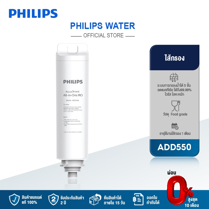 Philips water Filter ADD550 RO ไส้กรอง สำหรับเครื่องกรองน้ำรุ่นRO ADD6910