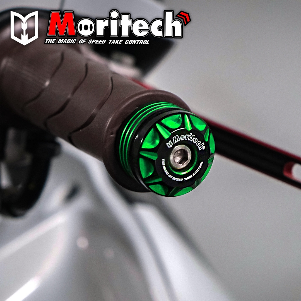 น๊อตปลายแฮนด์ ปลายแฮนด์แต่ง ตุ้มปลายแฮนด์ CNC Moritech สีทูโทน DM-i2 สำหรับรถ GIORNO+ 125 จีออโน่ / CLICK-160