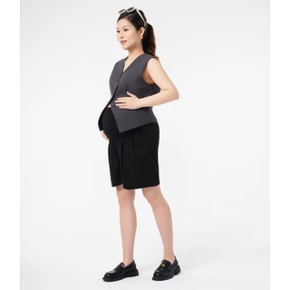 MACHIKO | S17 กางเกงขาสั้นคนท้อง เทลเลอร์ ผ้ายืด มีสายปรับขนาดเอว ใส่สบาย ใส่ได้ยันหลังคลอด