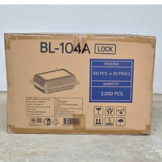 *ยกลัง*Benlyกล่องใส่อาหาร POSรุ่นBL-104A ฝาล็อค ไม่เกิดไอน้ำ แพ็ค100x20ห่อ/ลัง2000ชิ้น*1ออเดอร์ต่อ1ลัง*
