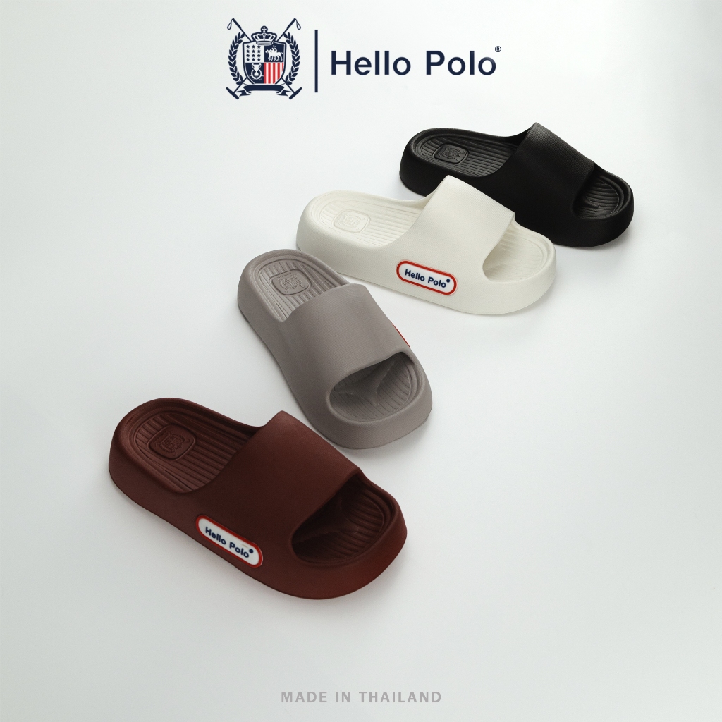 Hello Polo รองเท้าแตะผู้หญิง พื้นหนา อ่อนนุ่ม วัสดุ EVA กันลื่นและทนทาน  ดีไซน์เรียบง่าย ลางแจ้ง แฟชั่น UNISEX HP8058