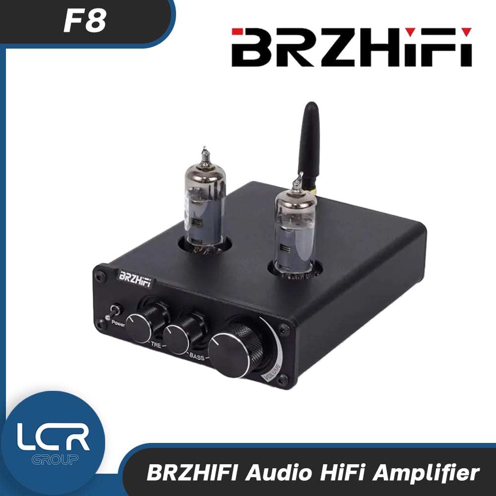 BRZHiFi Amp F8 หลอดสุญญากาศ 6A2×2 อินพุต RCA, Bluetooth รูปแบบเอาต์พุต RCA, AUX 3.5 มม. Tube Pre Amp