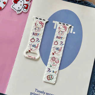 ใหม่ สายลายKT ซิลิโคนแม่เหล็ก ขนาด 38,40,41,42,45,46,49mm