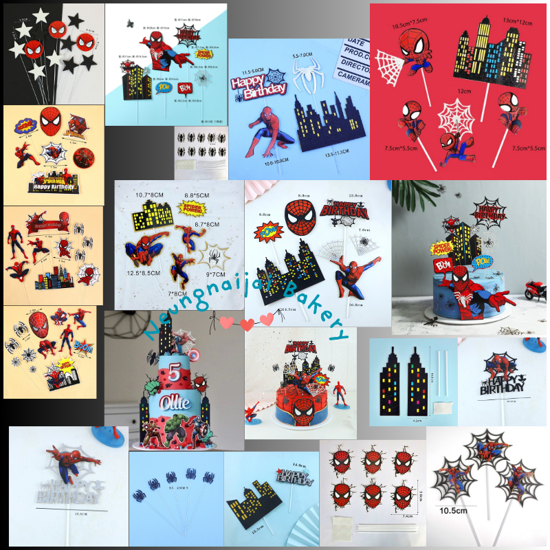 ป้ายปักเค้กสไปเดอร์แมน 🕷️🕷️🕷️ ป้ายปักเค้กซูเปอร์ฮีโร่ 🕷️🕷️🕷️