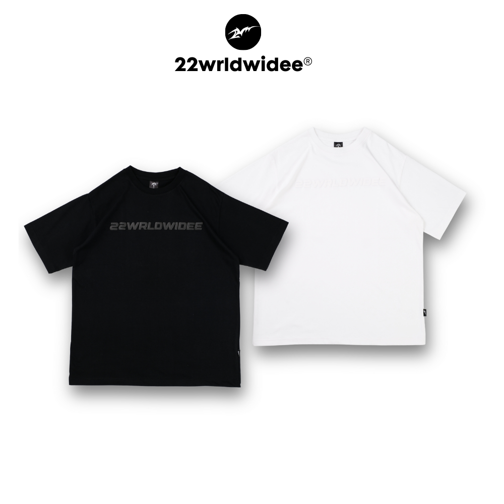 (🔥จัดส่งด่วน 1 วัน!) AD034-1,AD034-2 22WRLDWIDEE Tee เสื้อยืดสกรีนลายนูนผ้าดีใส่แล้วเท่ห์ ผ้าใส่สบาย