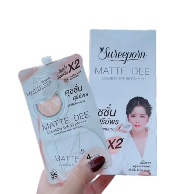 (ยกกล่อง 6 ซอง )คุชชั้น Sureeporn Matte Dee Cushion SPF35 PA++++ สุรีย์พร คุชชั่นสุรีย์พร เนื้อแมท คุมมัน