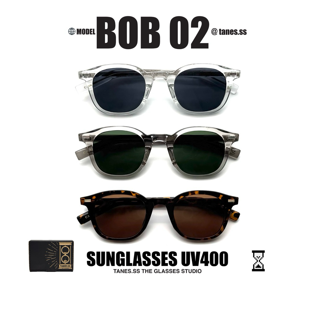 TANES.SS | BOB 02  [SUN GLASSES UV400] แว่นตากันแดด UV 400 ดีไซน์วินเทจ น้ำหนักเบา ใส่ได้ทุกรูปหน้า แว่นแบบ Unisex - รูปที่ 2