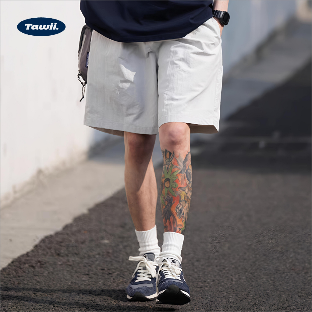 Tawii. กางเกงวิ่ง กางเกงขาสั้น กีฬากลางแจ้ง ผ้ากันน้ำ แห้งเร็ว ใส่สบายและเย็นสบาย Unisex - รูปที่ 5