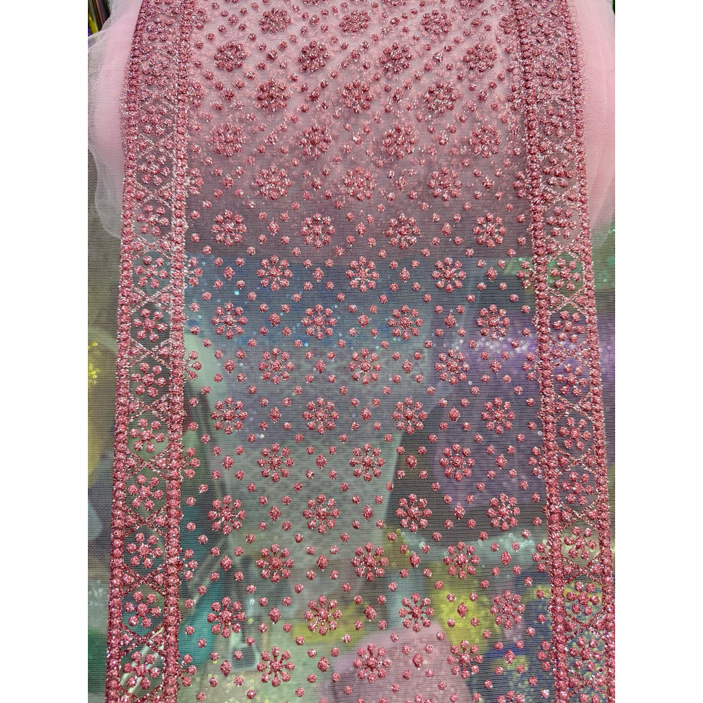 สไบกากเพชรลายดอกมะลิ