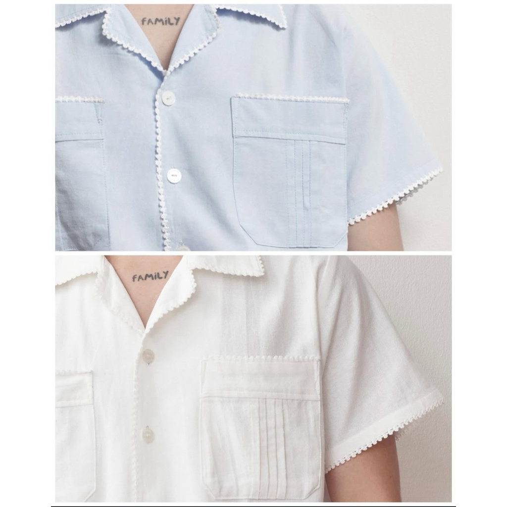 Pickle Projects— Crochet Theory S/S SHIRT (Hand Crocheted ถักขอบโครเชด้วยมือ)