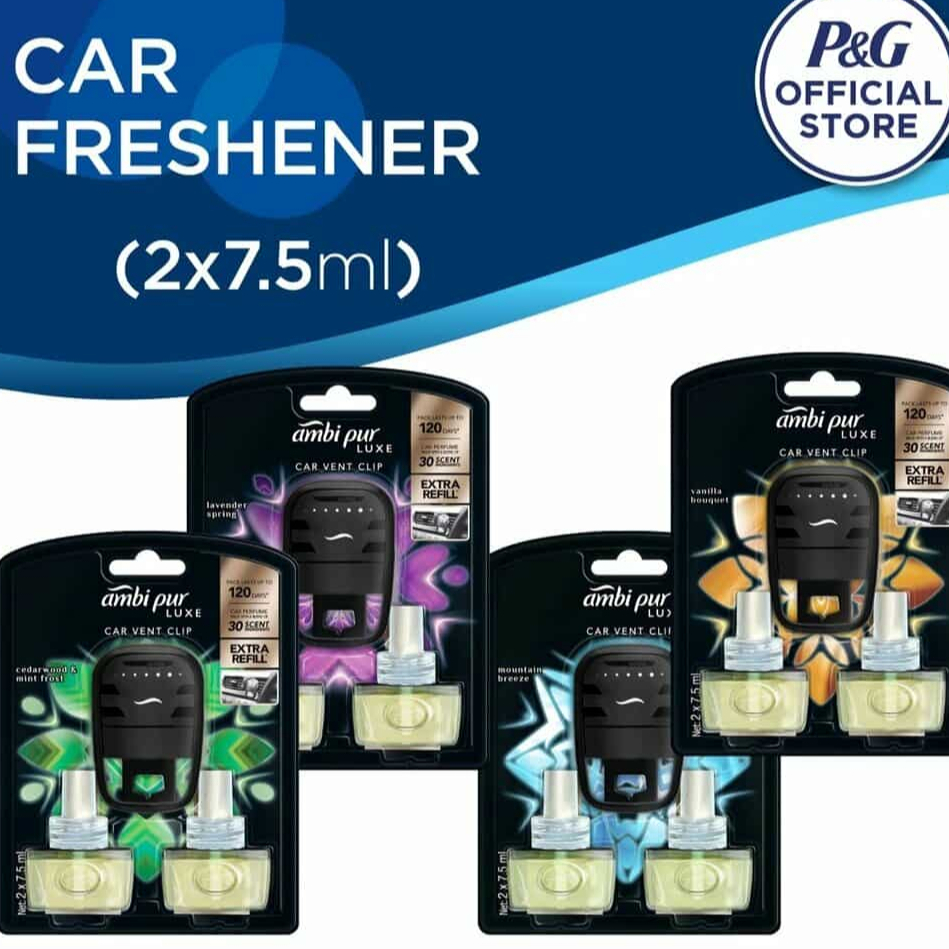 Ambi pur car น้ำหอมรถยนต์ เครื่องกระจายกลิ่น+น้ำหอม (7.5ml x 2) Luxe Car Air Freshener Clip7.5ml*2