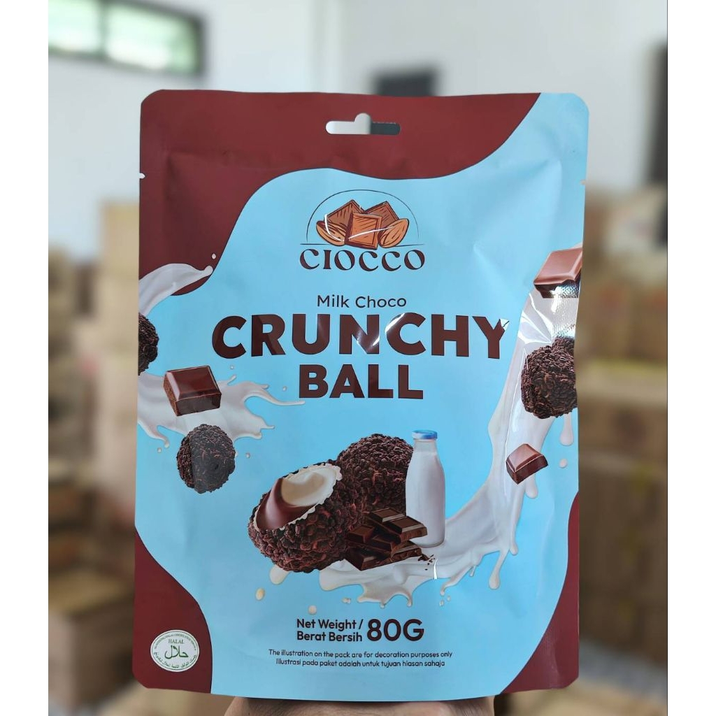 ✨❤️ Chocco crunchy ball บอลช้อคโก้ลาวา สอดไส้รสนม + ช็อคโกแลต ขนาด 80. กรัม/ถุง
