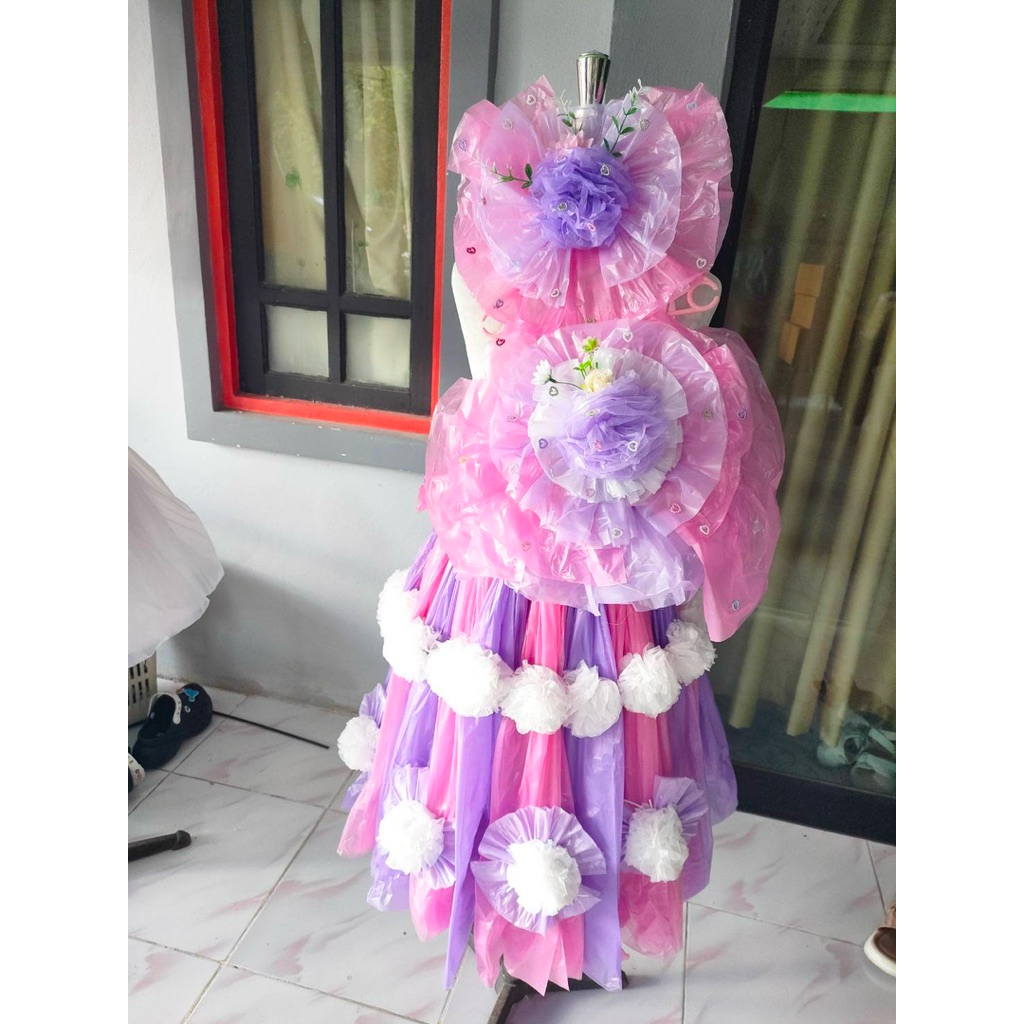 ชุดรีไซเคิลเด็ก เจ้าหญิง เด็กอนุบาล เด็กประถมใส่ได้ ส่งจาก กทม