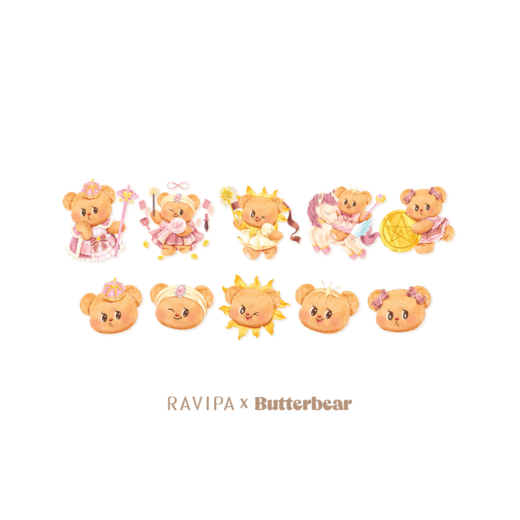 RAVIPA x Butterbear - Buttertarot Sticker - สติ๊กเกอร์