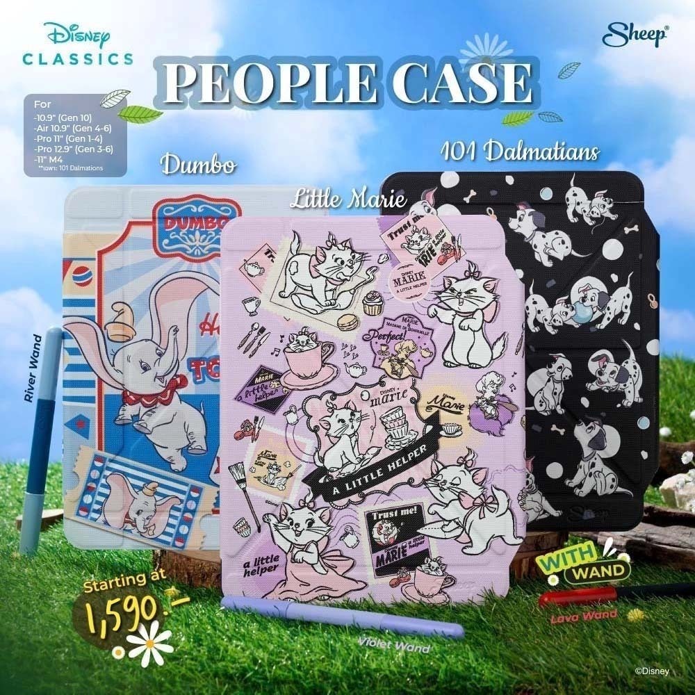 [People Animals] Disney Animals Limited Collection : People เคสสำหรับไอแพด Pro11M1-M2/Air4-6/Pro12.9/Gen10 เก็บปลอกปากกา