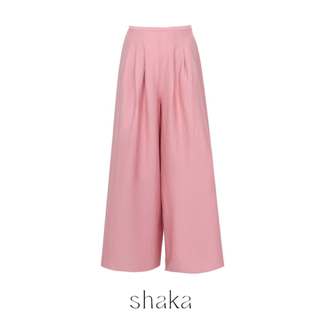 SS25 Shaka Bloom Pants กางเกงขายาว ทรงปลายขากว้าง ด้านหน้าจับจีบซ้อนกันสามจีบ (PINK) PN-8250119 — صورة 7