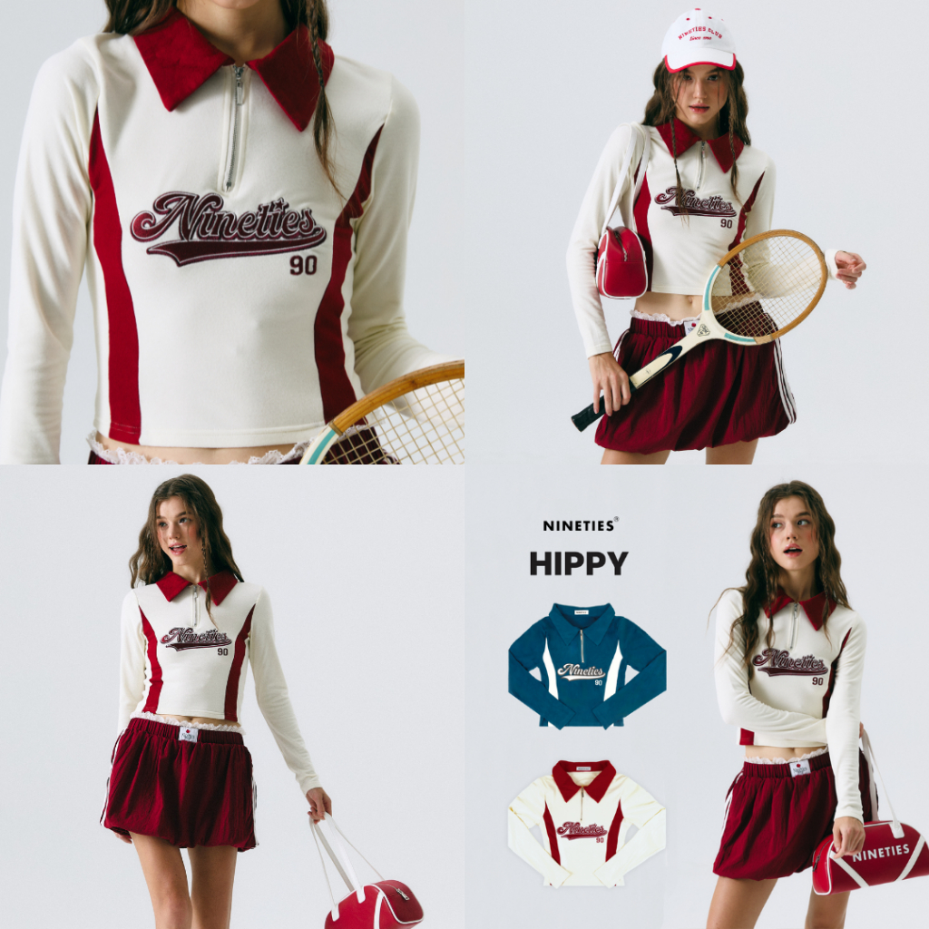 Nineties Design : Sport Club เสื้อยืดแขนยาว ทรงสลิม รุ่น Hippy