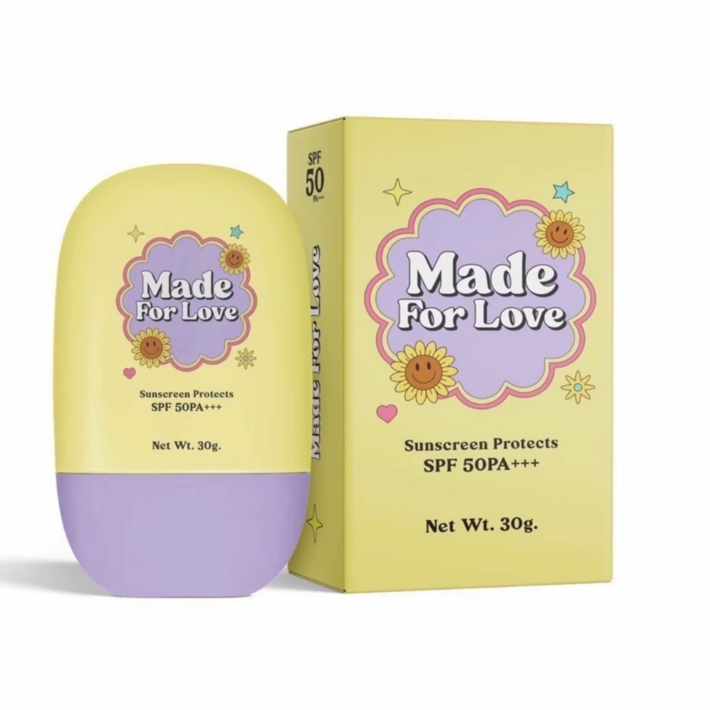ครีมคำแน้มกันแดดหน้า สกินแคร์ Made For Love Sunscreen Protect Spf50pa+++ ขนาด 30 กรัม