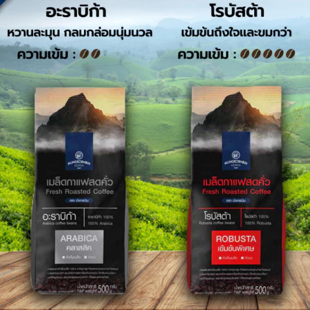 เมล็ดกาแฟสดคั่ว ตรา มังกรบิน ขนาด 500 กรัม (แบบเมล็ด)