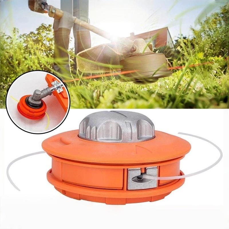 MonQiQi🔥COD กระปุกเอ็นตัดหญ้า ขนาด 5 นิ้ว หัวกระแทก อลูมิเนียม ปล่อยสายเอ็นอัตโนมัติ สีส้ม หัว เครื่องตัดหญ้า