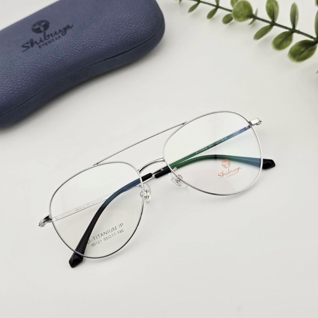 กรอบแว่นตารุ่น95121ทรงนักบินวัสดุTITANIUMเบาแข็งแรงทนทาน ยืดหยุ่นสูงนำไปตัดใส่เลนส์ได้ - รูปที่ 5