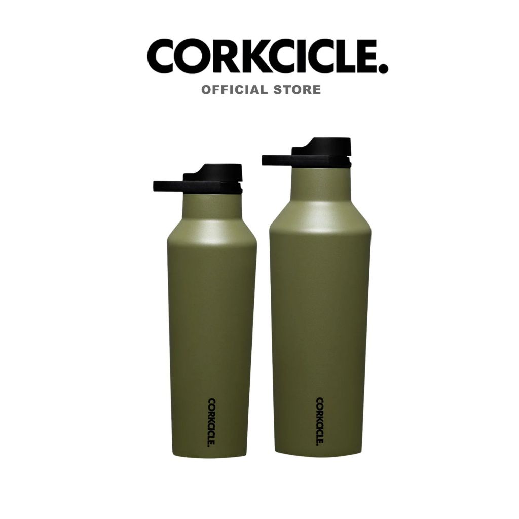 Corkcicle กระบอกน้ำ 20 oz (590 ml) Sport Canteen | Olive เขียว | Keeps Cold เก็บเย็น 25hrs | ขวดน้ําพกพา Tumbler