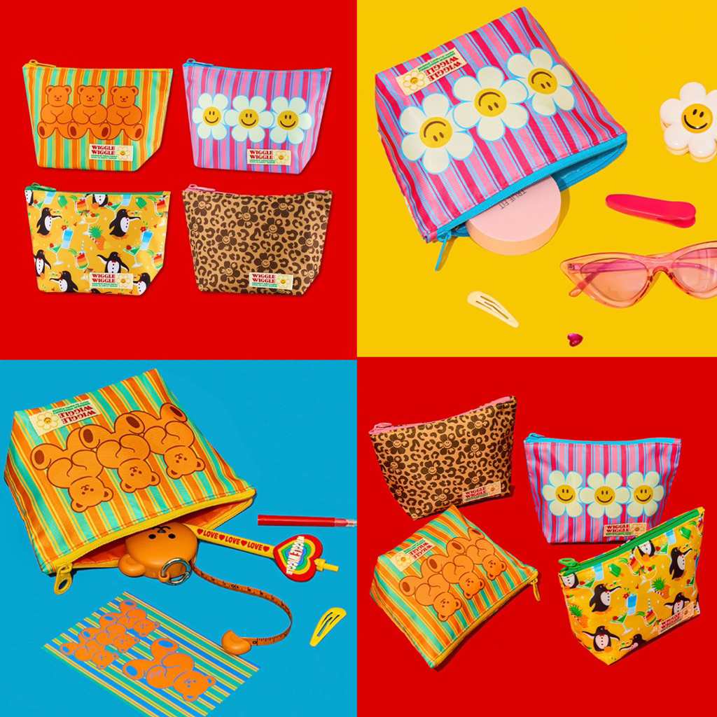 พร้อมส่ง🍑Wiggle Wiggle ของแท้ 💯 กระเป๋า Pattern Pouch กระเป๋าเครื่องสำอางค์ กุญแจ กระเป๋าใส่หูฟัง 04113