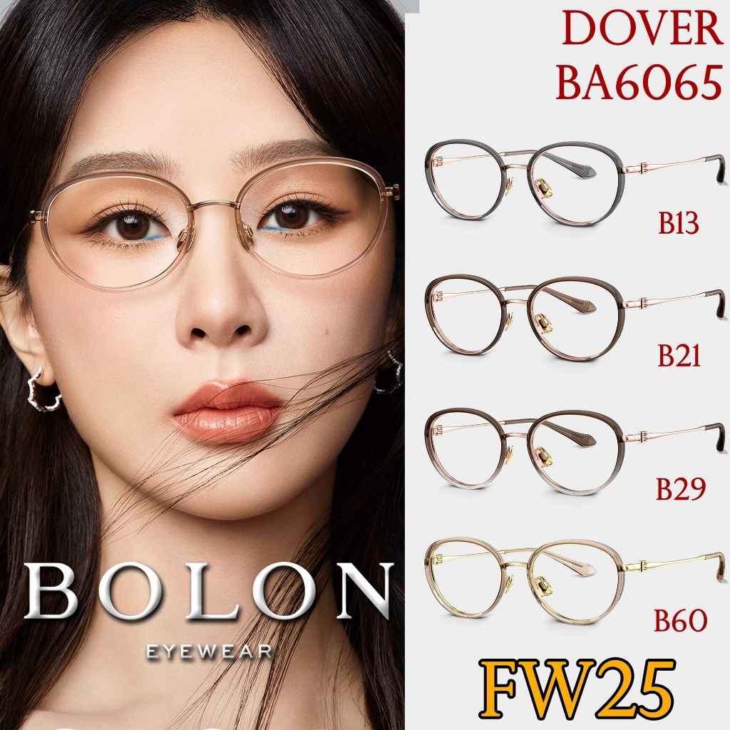 FW25 BOLON กรอบแว่นสายตา รุ่น DOVER BA6065 B13 B21 B29 B60 [ฺTR + Titanium/β-Titanium] โบลอน สายตา