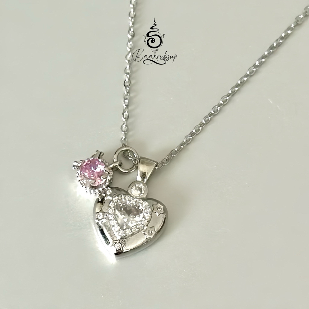 ✨ผ่านพิธี✨สร้อยคอสายมูรุ่น Tell your love หินคันไซต์ (Kunzite) ช่วยให้เกิดรักแบบไม่มีเงื่อนไข ปรับสมดุลอารมณ์