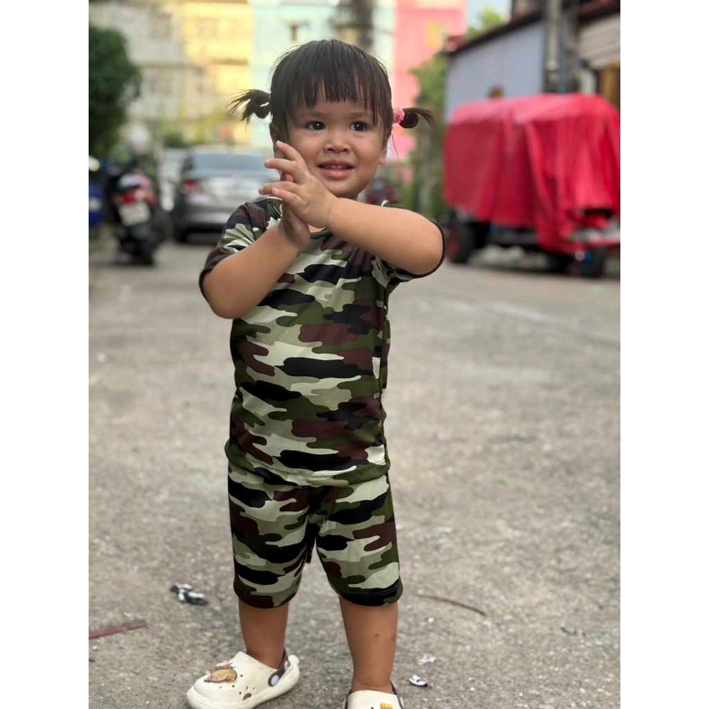 ชุดเด็ก ลายทหาร พราน แขนสั้น+ขาสั้น ผ้าไมโครนิ่มใส่สบาย โพลีเอสเตอร์ ทหารพราน (ส+ส)แขนสั้น+ขาสั้น - รูปที่ 4