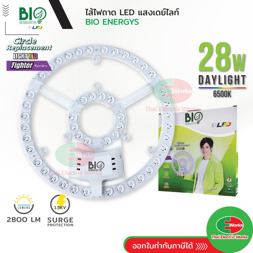 Bio Energys ไฟ led ไส้หลอดไฟ กลม สำหรับ โคมไฟ ซาลาเปา LED (SMD3030) 28W ไฟถาด ไฟledติดเพดาน