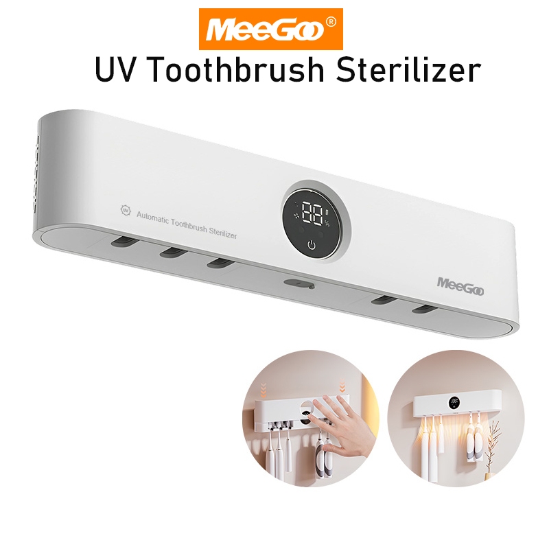MeeGoo Toothbrush Sterilizer Holder ที่วางแปรงสีฟันระบบฆ่าเชื้อ รุ่น ชาร์จได้ แห้งเร็ว ติดผนัง